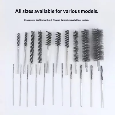 Stainless Steel Wire Tube Brush Pipe Cleaning Brush with Shaft Drill Attachment for Rust Removal Deburring Polishing Inner Hole