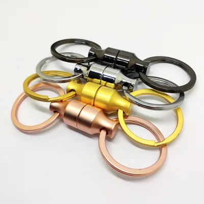 Keychain Multifunctional Detachable Removable Compact Connected Magnet Quick Release Key Rings Metal Iron Magnetic Keychain