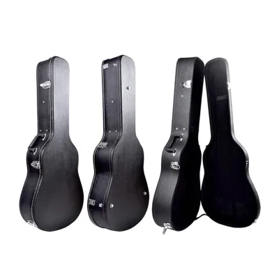 41 Inch Acoustic Guitar Case - Heavy Duty PU Leather Hard Case with Custom Logo, Waterproof Shockproof for Folk Guitar