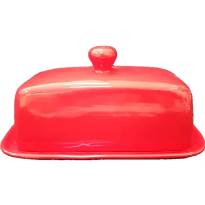 OEM Factory Porcelain Butter Dish with Lid Handle