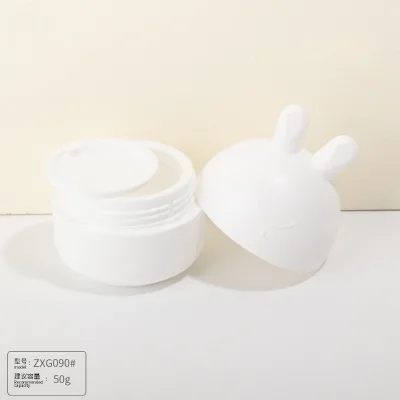 Lovely Rabbit Ear Custom Color Plastic pp Jars Packaging Children Cute Jars Cosmetic Cream Jar for Baby Care