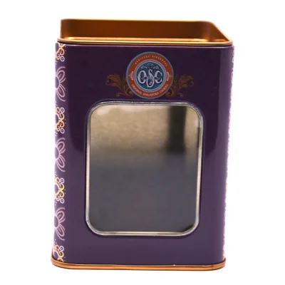 Hot Selling Food Grade Custom Square Spice Coffee Tea Tin Can With Clear Window