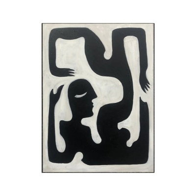 Abstract Figurative Black and White Female Canvas Abstract Fine Minimalist Art Modern Wall Decor Ancient Greek Culture Art