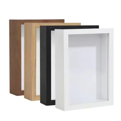 Wholesale 6*8 8*8 8*10 10*10 Inch A4 Wooden Shadow Box Frames with Glass or Plexiglass - 3cm 5cm Deep Shadow Box Display case