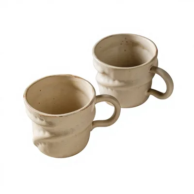 Aged Rough Pottery Irregular-Shaped Retro Design Coffee Mug Tea Cup Household Wholesale Latte Art Cup