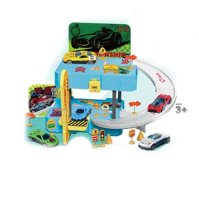 HOT Selling 2023 Kids Railway Suitcase Storage Track Alloy Racing Car Funny Parking Lot Garage Toy Set for Boys Gift
