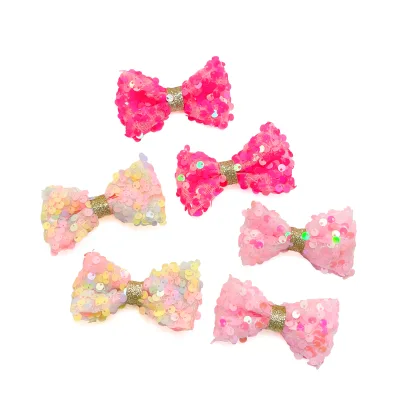 Wholesale 2pcs/set Sequin Bow Hair Clips Colorful Hair Clips for Girls Children Hair Accessories