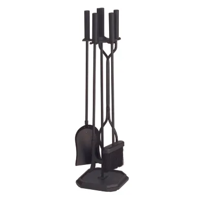Set of 4 Stylish Fireplace Tools Sets Black Indoor Outdoor Fireplace Tool Set Hearth Accessories Home