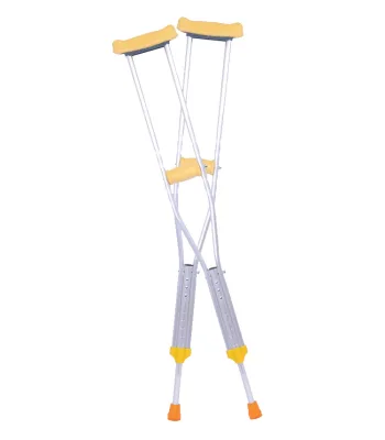 2024 Steel Underarm Height Adjustable Walking Stick Axillary Crutches for Old