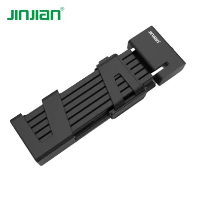 Jinjian Black Folding Lock Bicycle Lock Anti Theft Folding Lock Bicycle With Bracket 12 Ton Shear Resistance Silicone Bandage