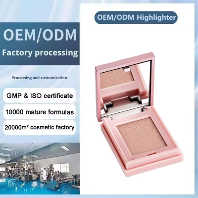 Customized Shimmer Highlight Powder Eyeshadow Single Color Glitter Earth Tone Brightening Long-lasting Highlight