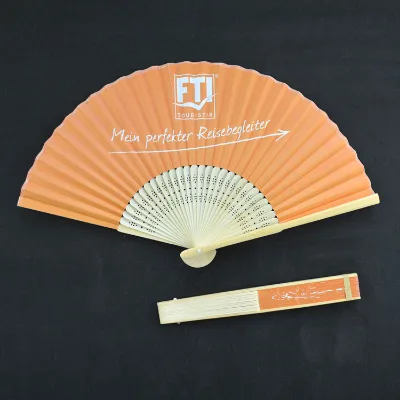 New Arrival Wholesale Custom Logo Printing Polyester Fans Hand Held Foldable Kpop Bamboo Hand Fan