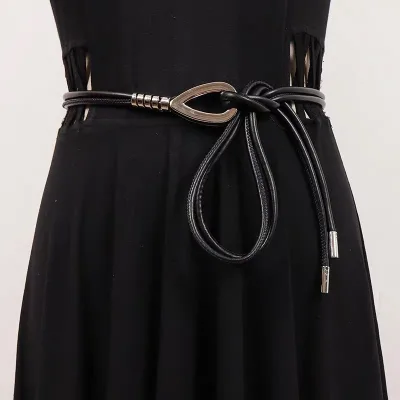 BOYI New Belt Leather Rope Decoration Women's Accessories Dress Coat Waist Cinching Fashion Long Belt Waist Rope