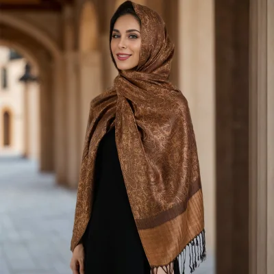 New Arrivals 2026 Premium Tassel Paisley Print Fabric Scarfs for Women Stylish Shawls for Women Souvenir Gift Items for Wedding
