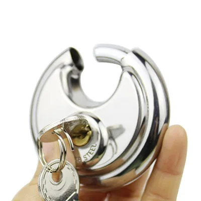 Stainless Steel Disc Lock 70mm Waterproof Self Storage Door Padlock Uncuttable Disc