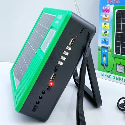 Foreign Trade XB-915A for Speaker with Solar Panel Outdoor LED Light Portable Desktop FM Radio with Clock 0-5W Output