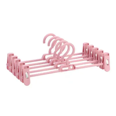 Retractable Traceless Black Plastic Hangers Clothes Low Price Jk Skirt Underwear Jeans Non-Slip Pants Hangers With Clips