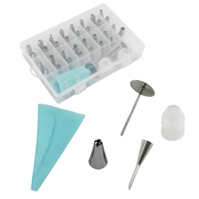 Wholesale Stainless Steel Food Grade Cake Decorating Icing Piping Nozzles Set 38 Pcs Tips