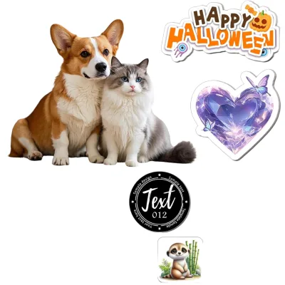 Custom Logo Stickers Waterproof Holographic Die Cut with Durable Design Image and Text