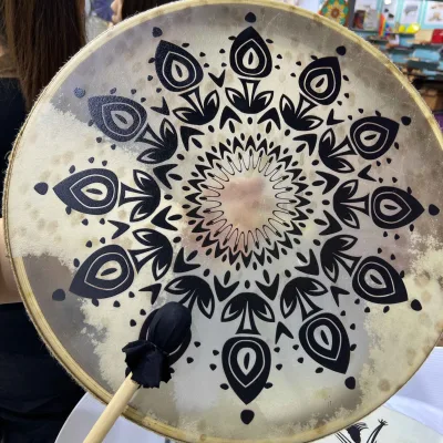New HUASHENG HSKG01 Frame Drum Instrument 14/16/18/20 Inch Wood Natural Rain Shamanic Percussion Drum