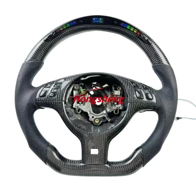 Custom LED Carbon Fiber Sports Design Steering Wheel for BMW E46 E39 E53 M3 330ci 325i Type D Style