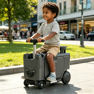 FUTURE JOY Stable Family Riding Scooter Luggage ABS Oversized Seat 4 Wheel Anti Flip Hand Carry Airport Riding Luggage