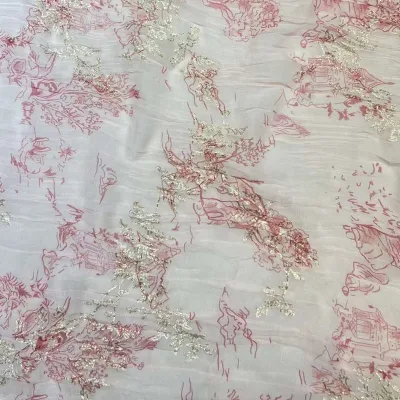 Wholesale Digital Boho Printing Floral 100 Polyester Jacquard Chiffon Fabric for Printing Dress