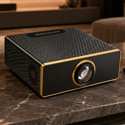 XWJ 1600-Lumen 4K LED Projector with HIFI Stereo and Android for Portable Use in Bedrooms Offices Outdoor Camping