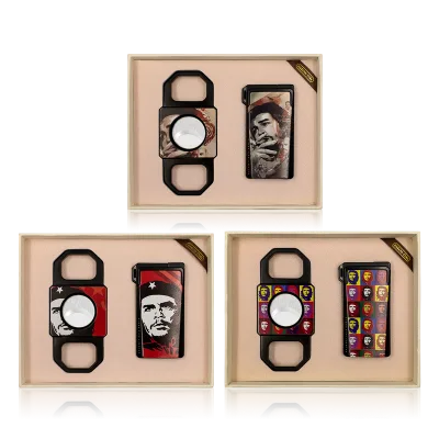 Low Moq Cigar Lighters Wholesale 2 in 1 for Cigar and Pipe with Cigar Cutting Knife