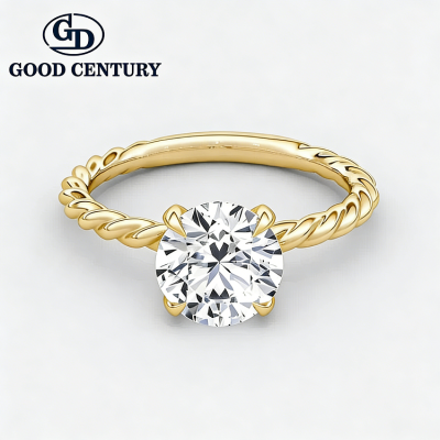 10K 1 Carat 4 Prong Engagement Ring Lab Grown Diamond New Design