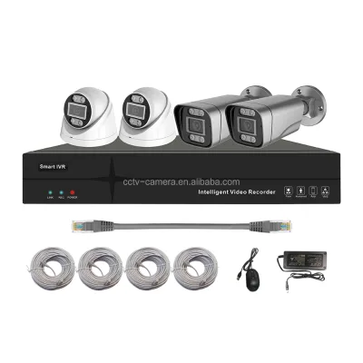 H.265 1080P 2MP 4 Channel Camera Outdoor CCTV Full NVR KIT With Outdoor VandalProof Metal Domes