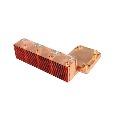 New Product High Power Pure Copper Buckle Zipper Fin LED Heat Sink with Heat Pipes