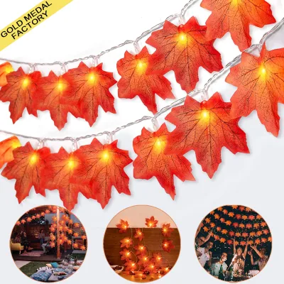 Maple Leaf Fairy String Lights Led Party Halloween Garland Leaves Harvest Free Hot Selling Products 2025 Thanksgiving Decoration
