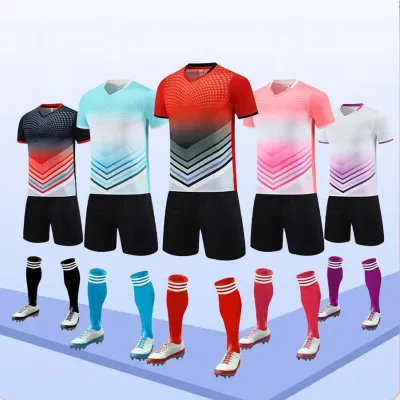 ActEarlier Quick Dry Soccer Jersey Top Grade Players Version Printed Logo Football Kits League Club Soccer Uniform for Club Fans
