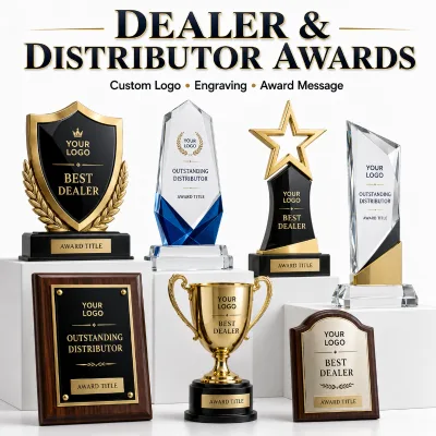 Luxury Resin Trophy Wooden Award Acrylic Trophy Souvenirs with Custom Logo Shape Color Employee Recognition