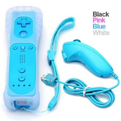 2 in 1 Wireless BT Control Gamepad with Built-in Motion Plus Remote Vibration Motor Feature for Nintendo Wii Game Console