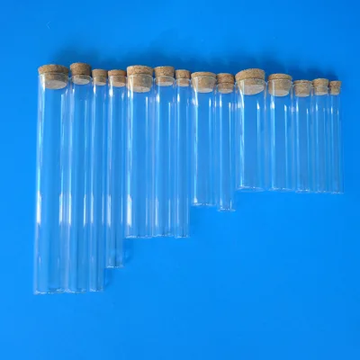 GLS Hot Selling Flat Bottom Mini Clear Glass Vial Bottle Container Sample Test Tube 30mm With Cork