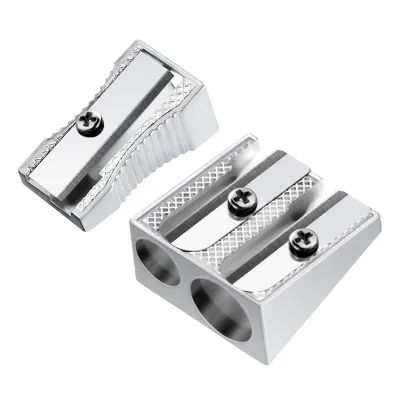 SINOART Color Customized Pocket Pencil Sharpener Handheld 2 Holes Metal Double Holes Mini Kids Aluminum Pencil Sharpener