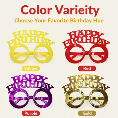 Happy Birthday Party Glasses Multi-color Customizable Kid-safe Smooth-edge Reusable Premium Plastic Thanksgiving Christmas