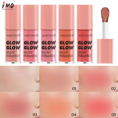 Waterproof Liquid Powder Blusher Moist High Pigment Easy to Push Away Natural Color Powder Blusher Makeup