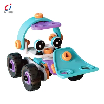 Chengji Soft Baby Play Blocks Cartoon Educational Cognitive Handicraft Rubber Bricks Assembled Truck Soft Car Toy for Toddlers