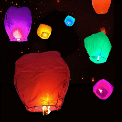 Factory Wholesale Large Size Thickened Flame-retardant Safety Sky Lantern China-made for Valentine's Day Festival