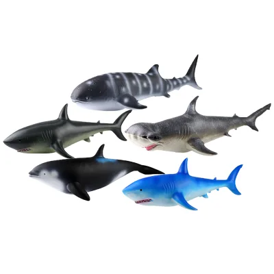 Large Inflatable Megalodon Shark Toy Soft Rubber Realistic Simulation Model for Kids 2-8 Years Unisex Playing