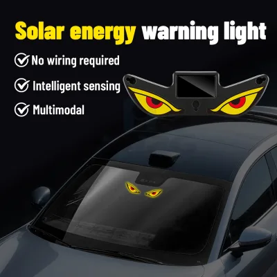 Haizg Factory Creative Eye Car Light Solar Waring Light Dynamic LED Colorful Effects Auto Light