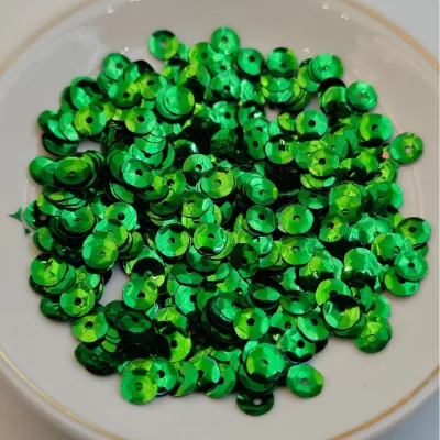 Wholesale PET High-temperature 5MM Silver-backed Concave Sequins Garment Use Decorative Components Material Kits