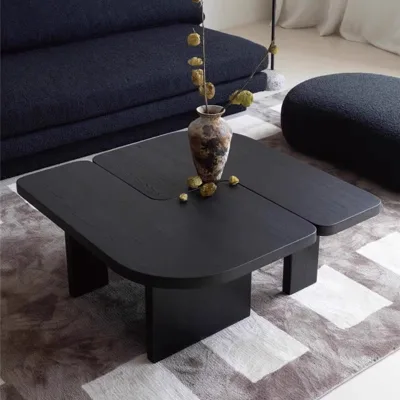 Wabi-sabi Style Eco-Friendly Durable Solid Wood Coffee Table for Living Room Modern Design for Home Creative Coffee Drinking