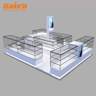 Luxury Aluminum Glass Display Cabinet Mobile Phone Jewellery Cigarette Watch Display Showcase Cabinet Counter with Led Light