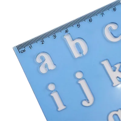 2 Colors Plastic Transparent Alphabet Letter Stencils Ruler with Pattern Template Measuring Ruler Set for Kids
