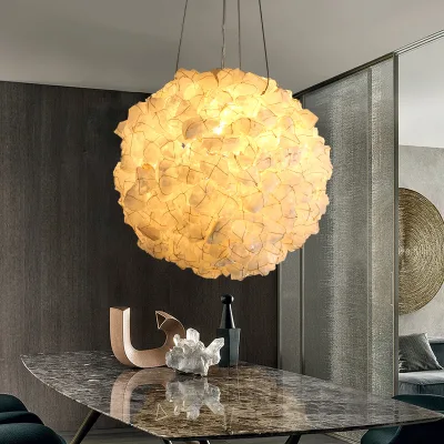 Crystal Particle Stone Chandelier Lights for Hotel Villa Hall Pomegranate Hanging Lights Post Modern Pendant Lamps