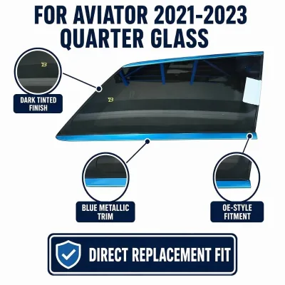 Rear Door Glass for Lincoln Aviator 2020-2025 SUV Dark Gray Privacy Tinted Laminated Direct Replacement LC5Z-7825713-F